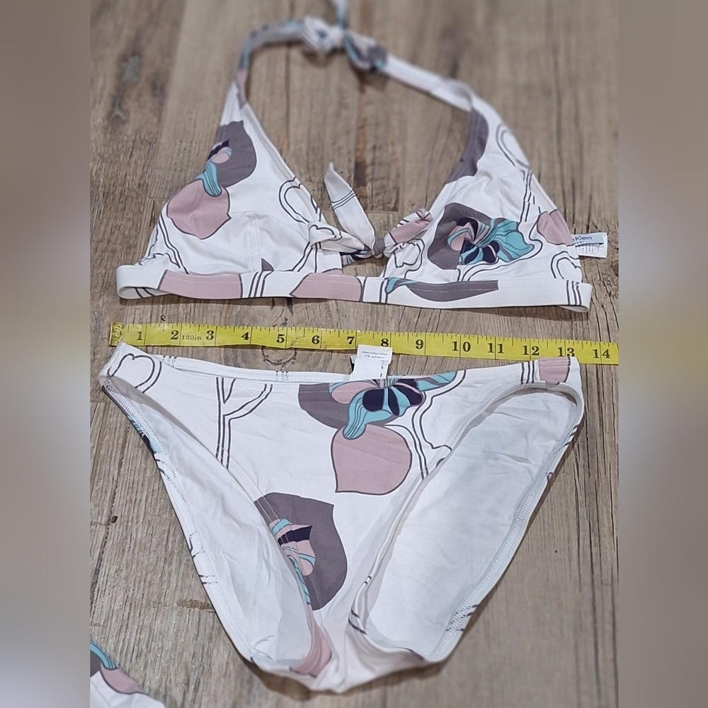 #1539 Calvin Klein 3 Pc Floral Swim set Sz S/M - Picture 8 of 9